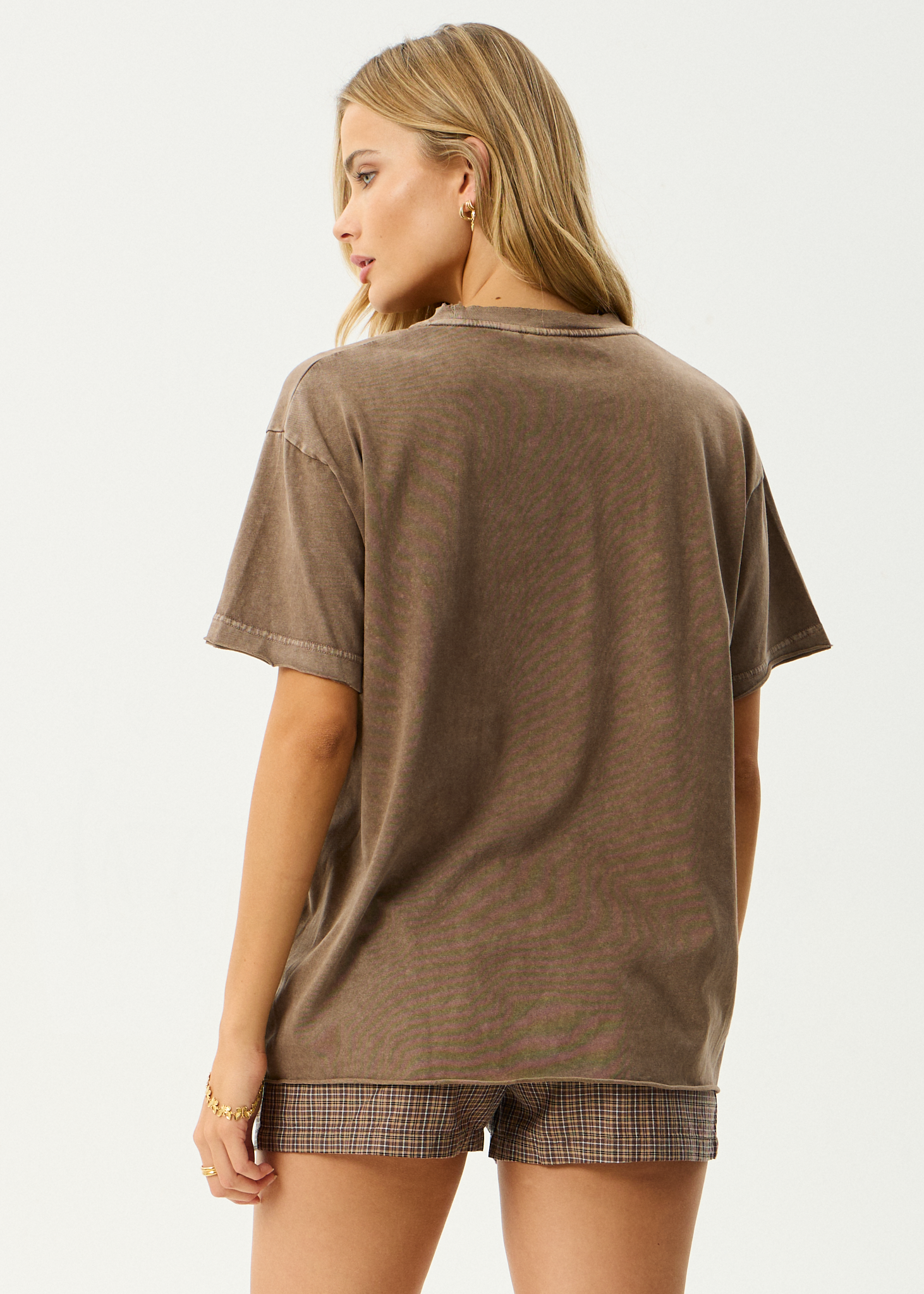 AFENDS Womens Fatigued - Oversized Tee - Coffee