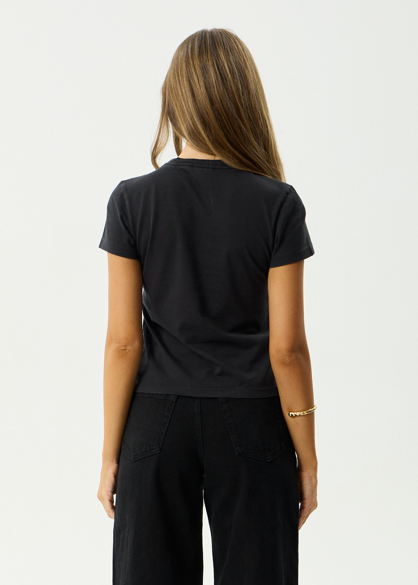 AFENDS Womens Anjuna - Baby Tee - Stone Black