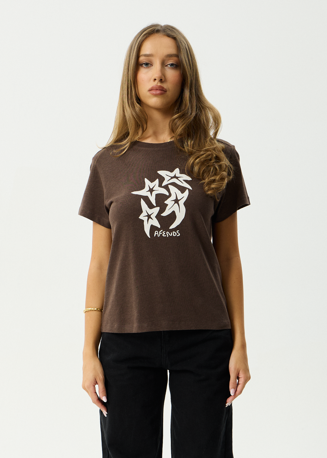 AFENDS Womens Anjuna - Regular Tee - Coffee