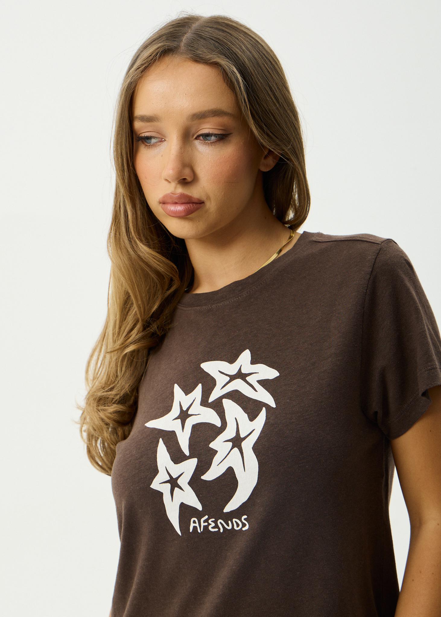 AFENDS Womens Anjuna - Regular Tee - Coffee