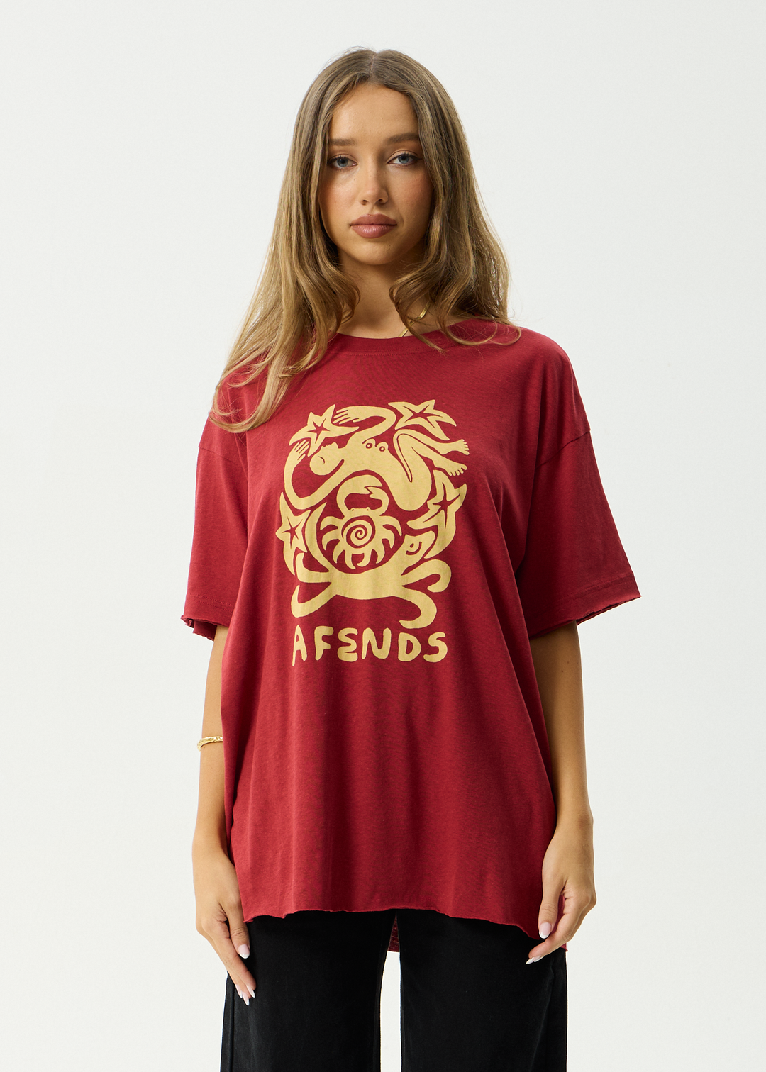 AFENDS Womens Anjuna - Oversized Tee - Ketchup