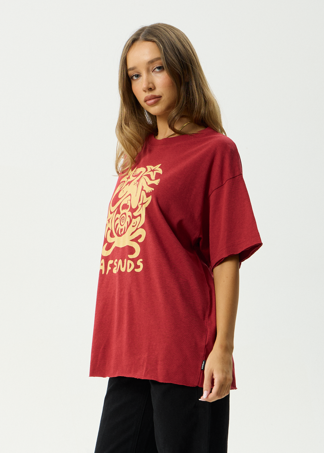 AFENDS Womens Anjuna - Oversized Tee - Ketchup