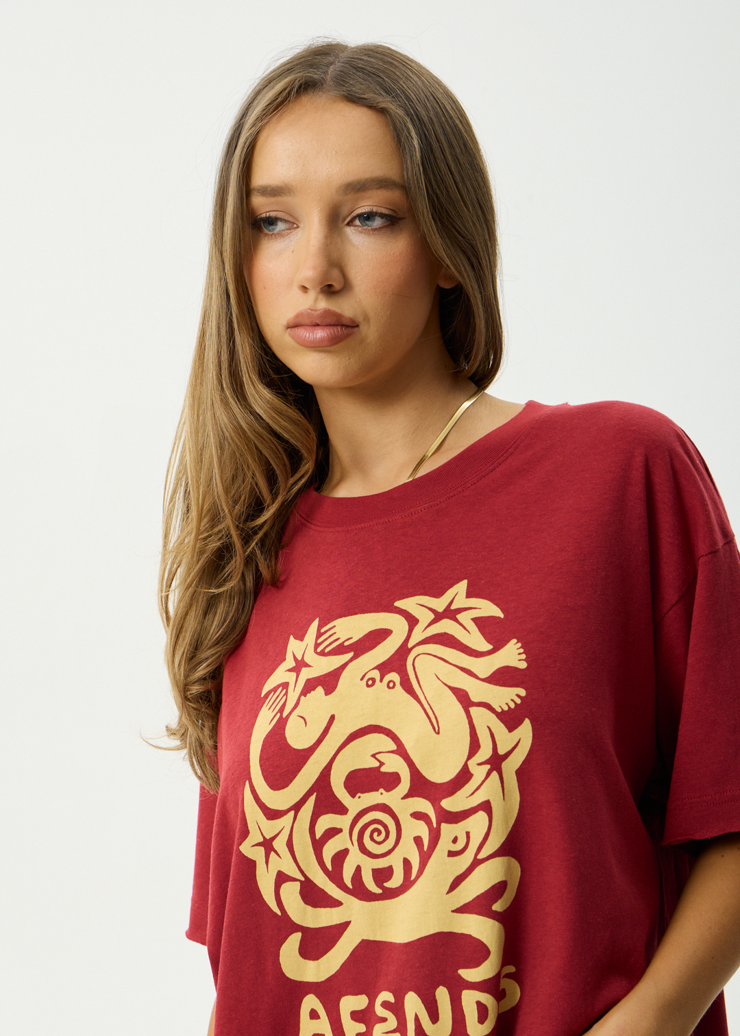 AFENDS Womens Anjuna - Oversized Tee - Ketchup