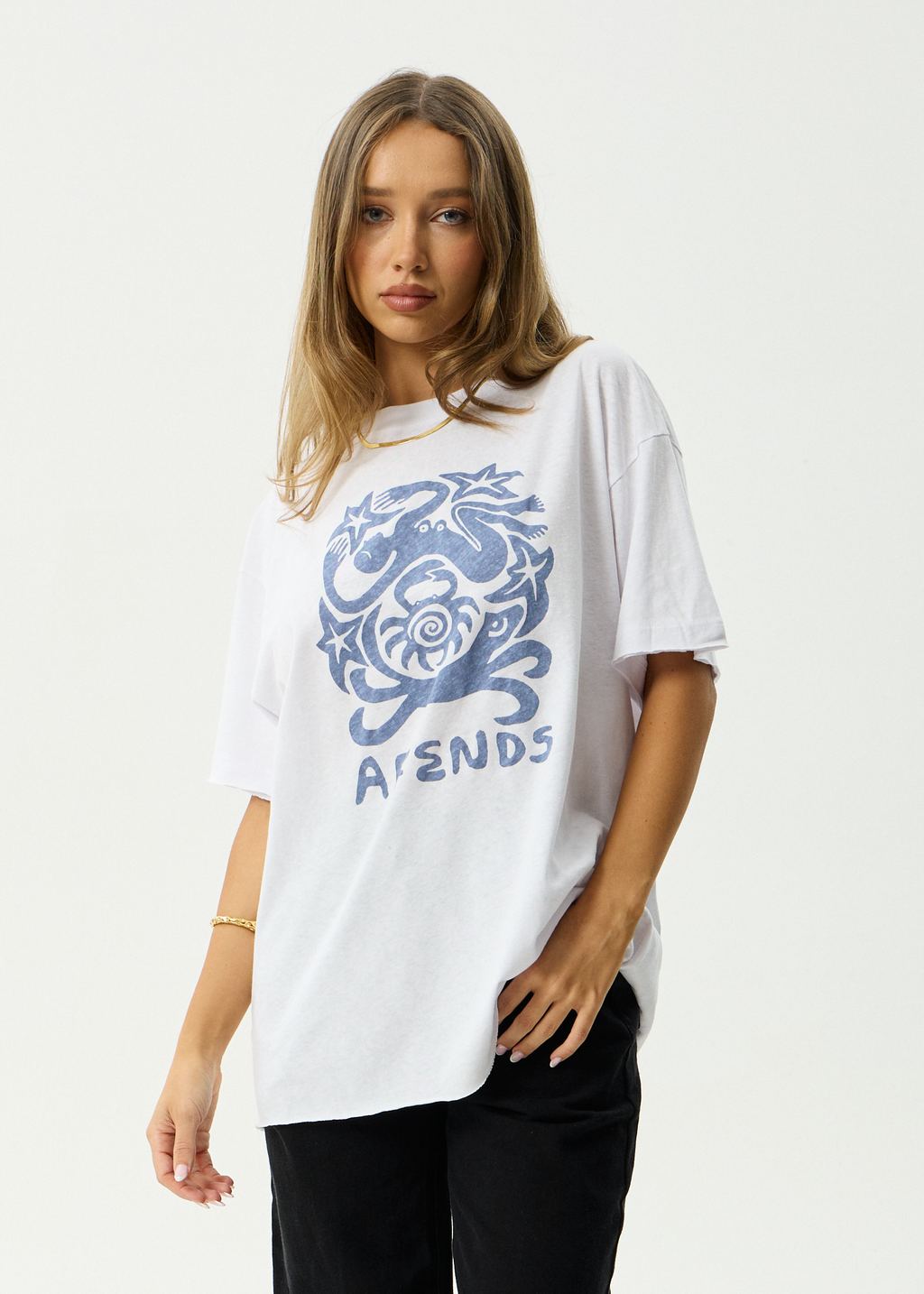 AFENDS Womens Anjuna - Oversized Tee - White