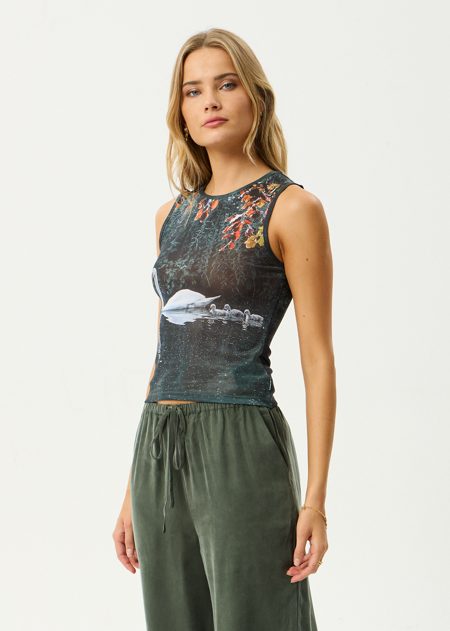 AFENDS Womens Swan Song - Sheer Tank - Multi