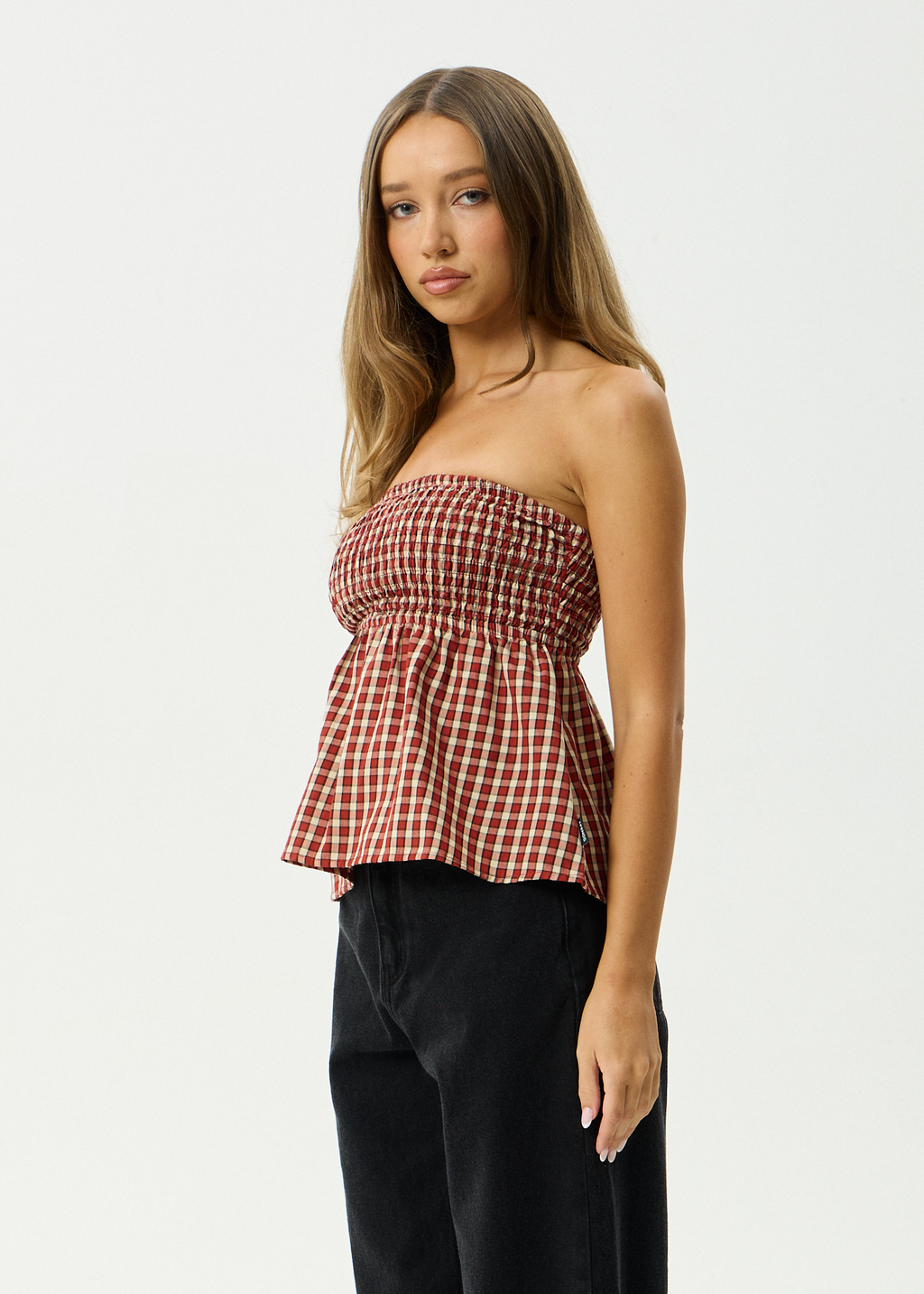 AFENDS Womens Austin - Top - Red Rum