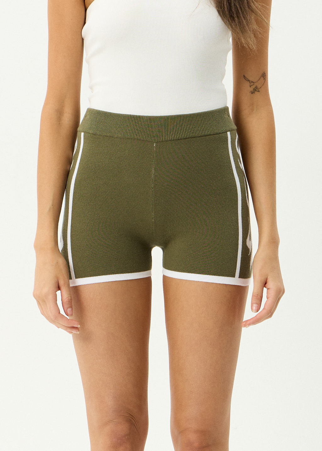 AFENDS Womens Blaze - Recycled Knit Short - Deep Olive