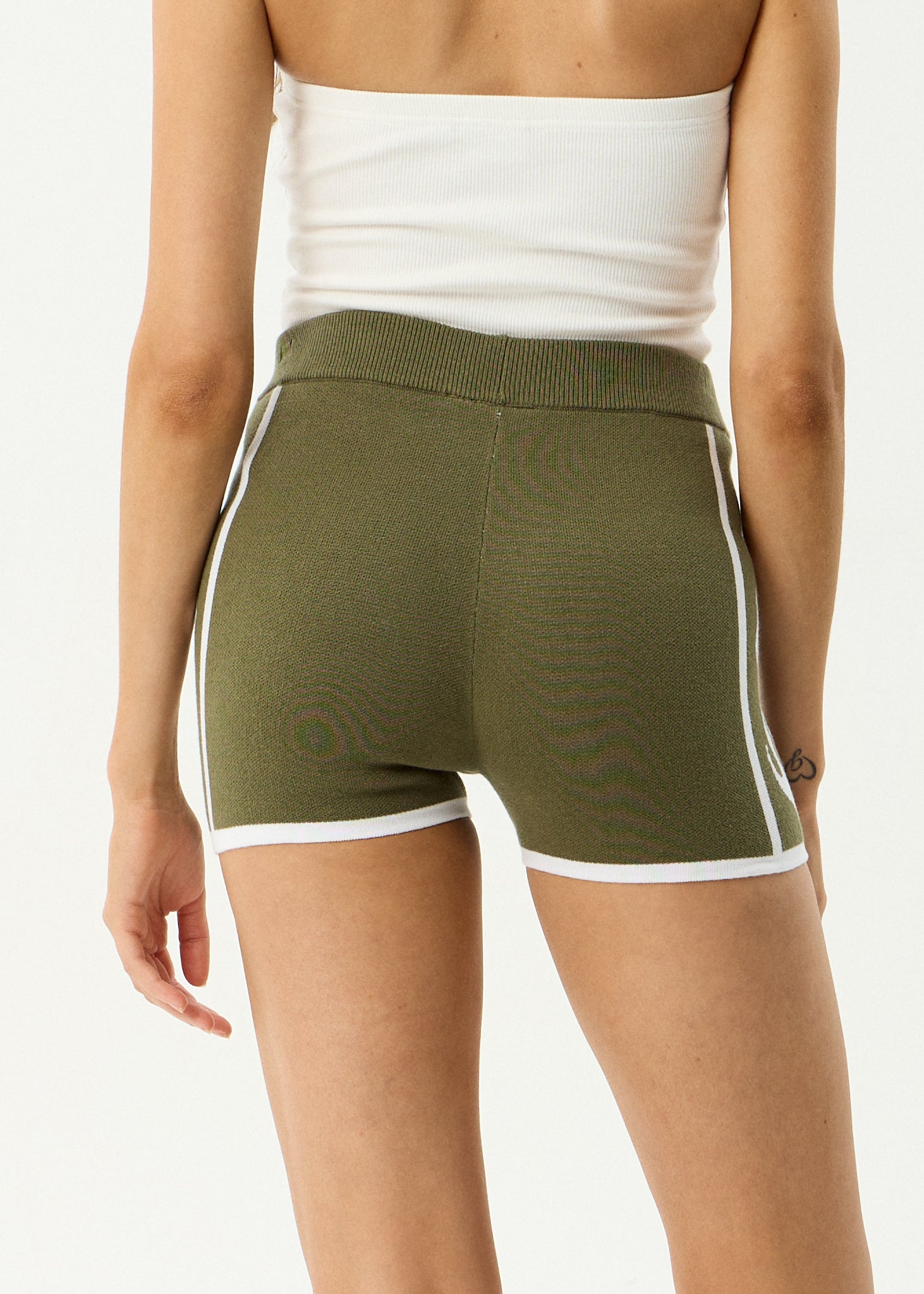 AFENDS Womens Blaze - Recycled Knit Short - Deep Olive