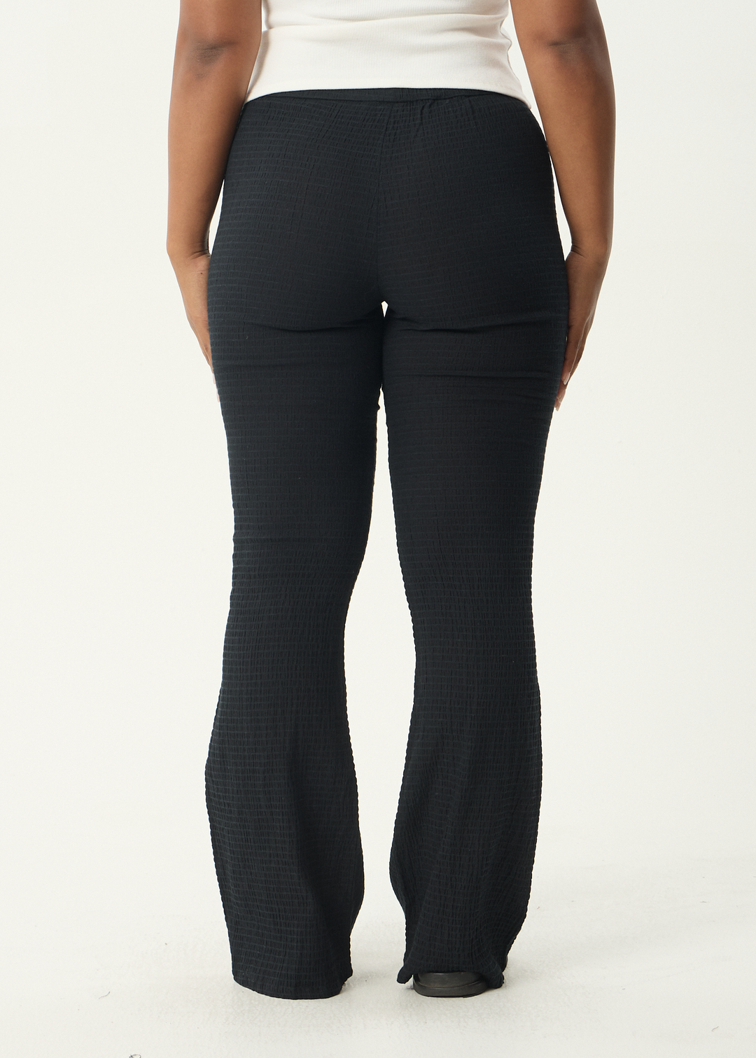 AFENDS Womens Focus - Seersucker Flare Pant - Black