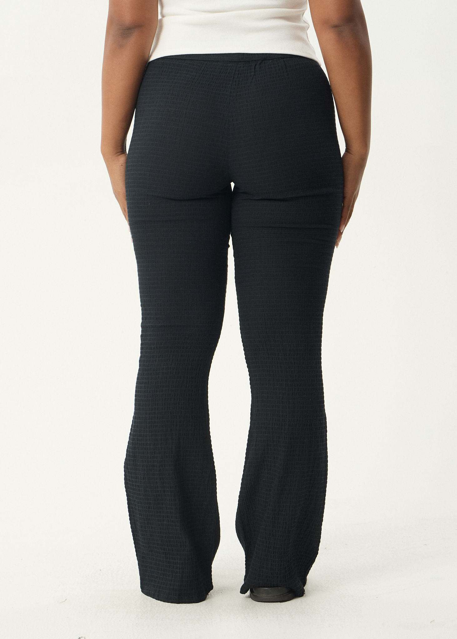 AFENDS Womens Focus - Seersucker Flare Pant - Black