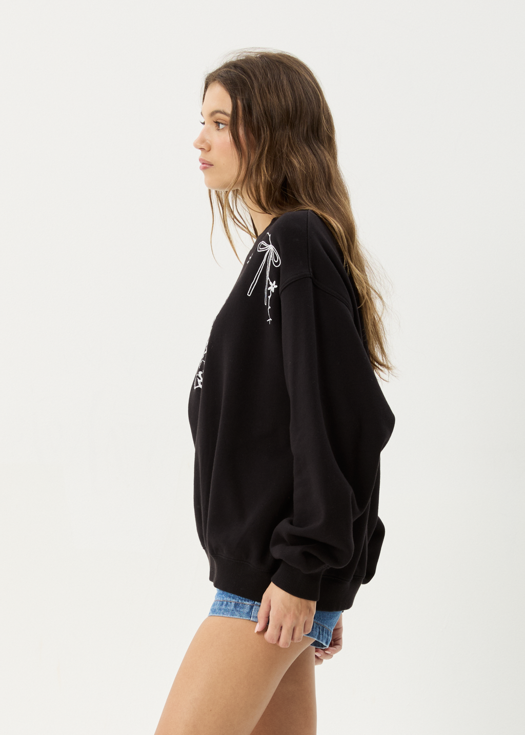 AFENDS Womens Cygnet - Crew Neck Jumper - Black