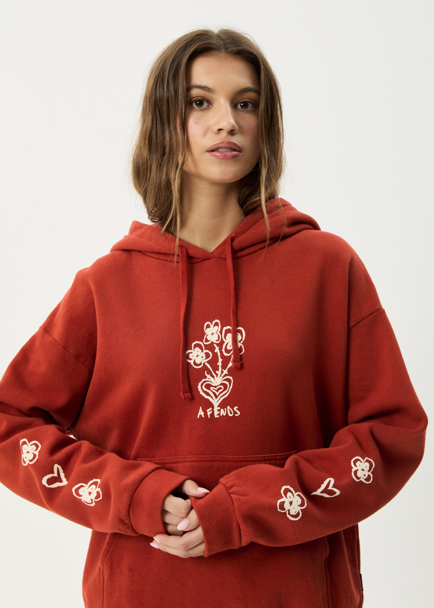 AFENDS Womens Maisie - Hoodie - Red Rum