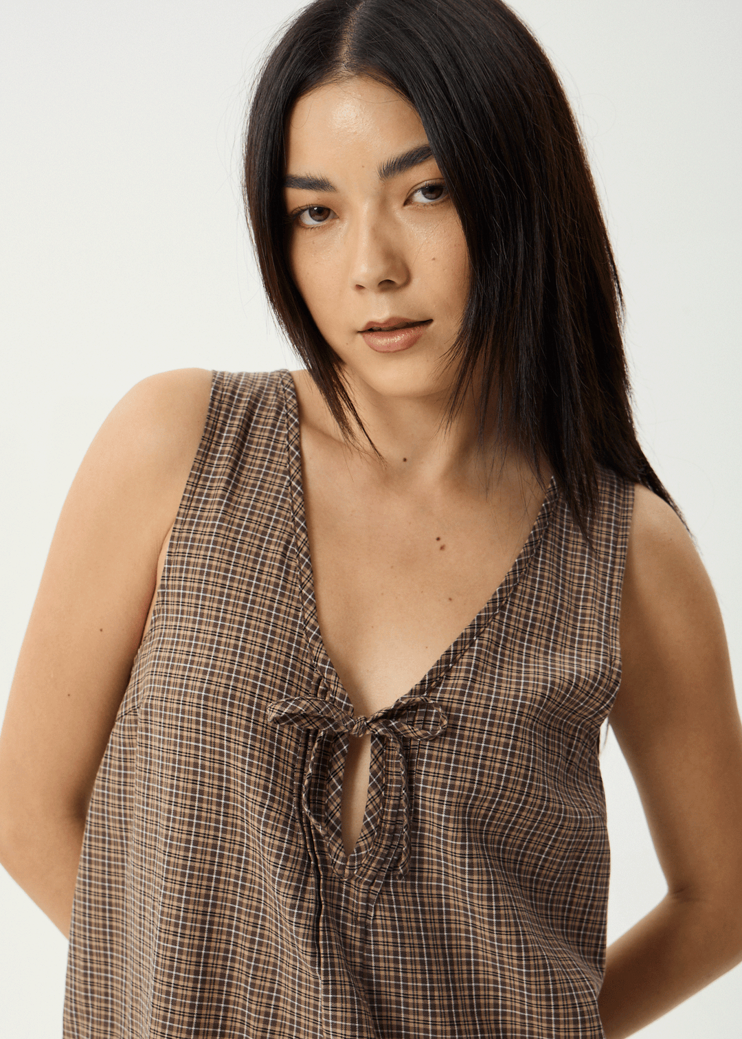 AFENDS Womens Hometown Michi - Mini Dress - Coffee