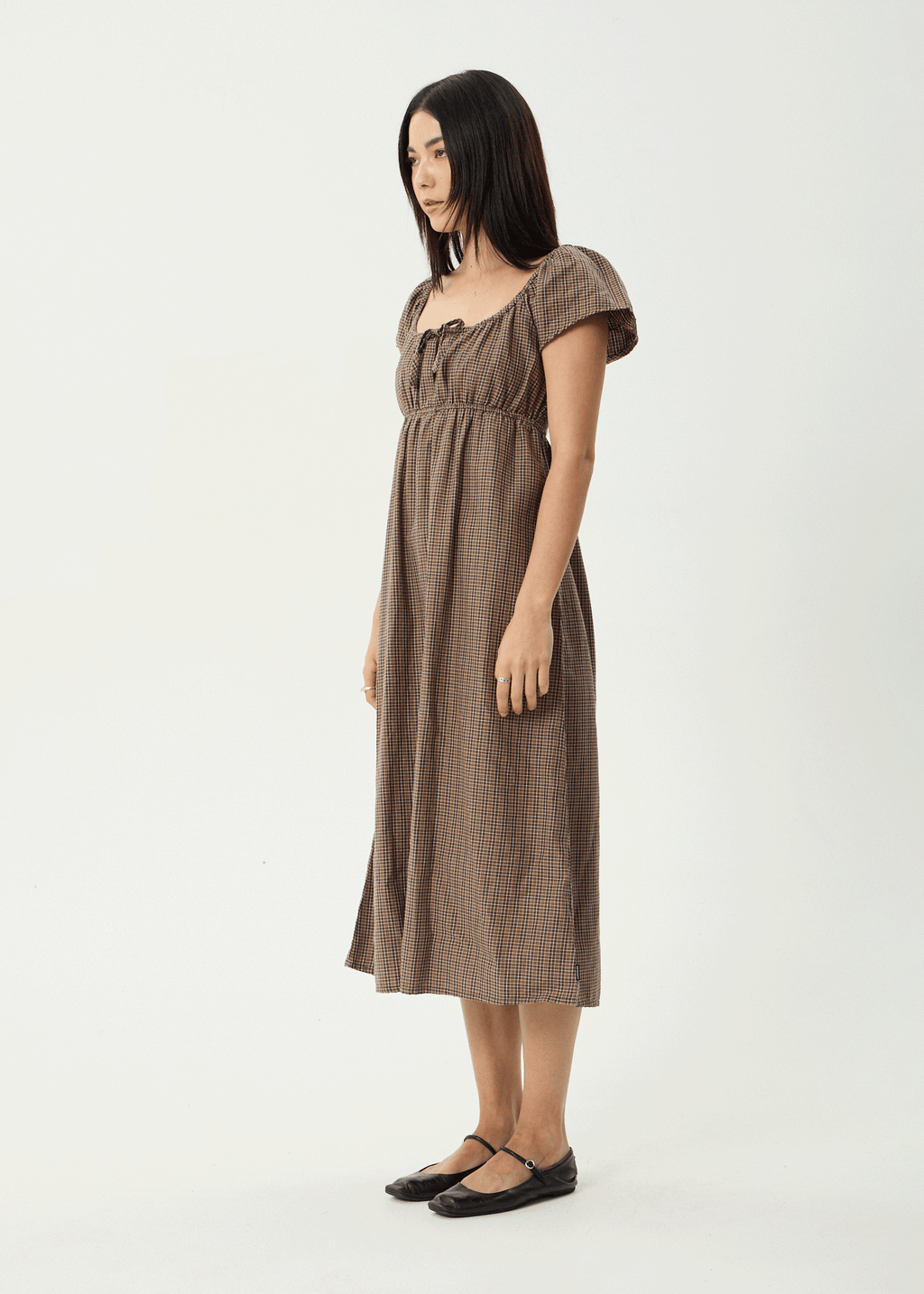 AFENDS Womens Hometown - Midi Dress - Coffee