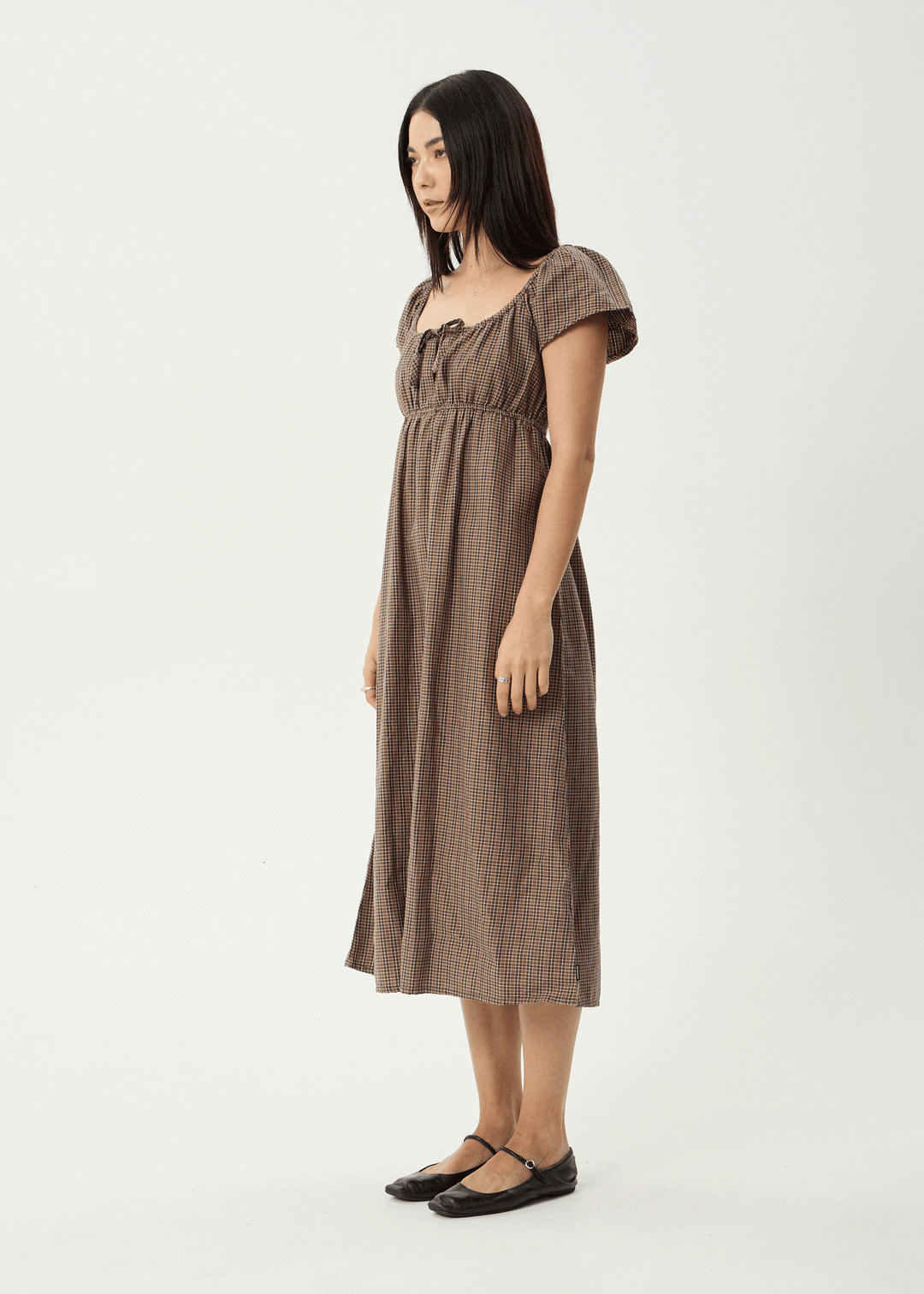 AFENDS Womens Hometown - Midi Dress - Coffee