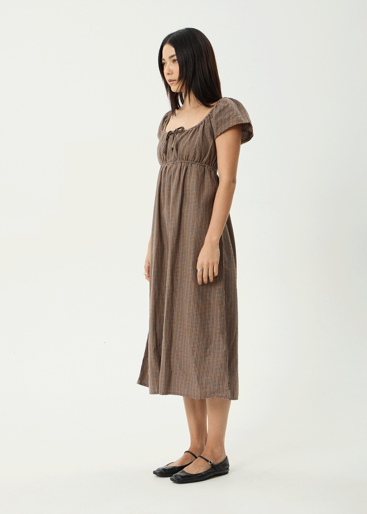 AFENDS Womens Hometown - Midi Dress - Coffee
