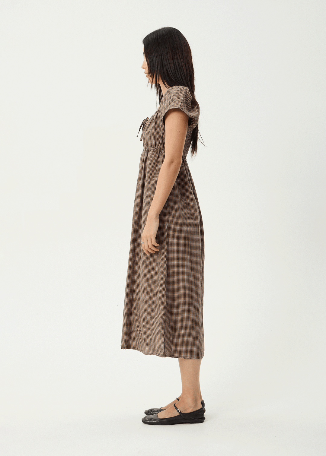 AFENDS Womens Hometown - Midi Dress - Coffee