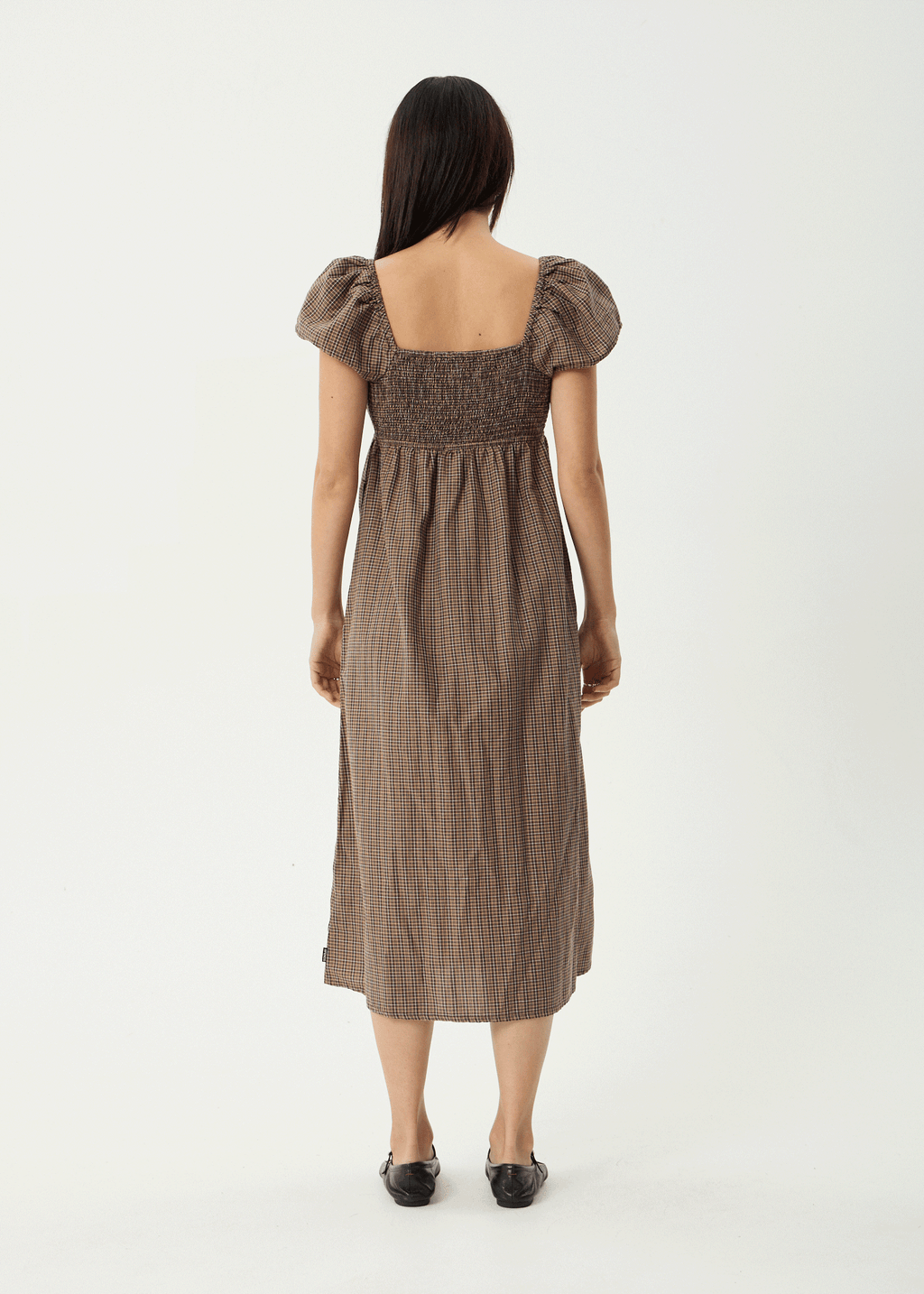 AFENDS Womens Hometown - Midi Dress - Coffee