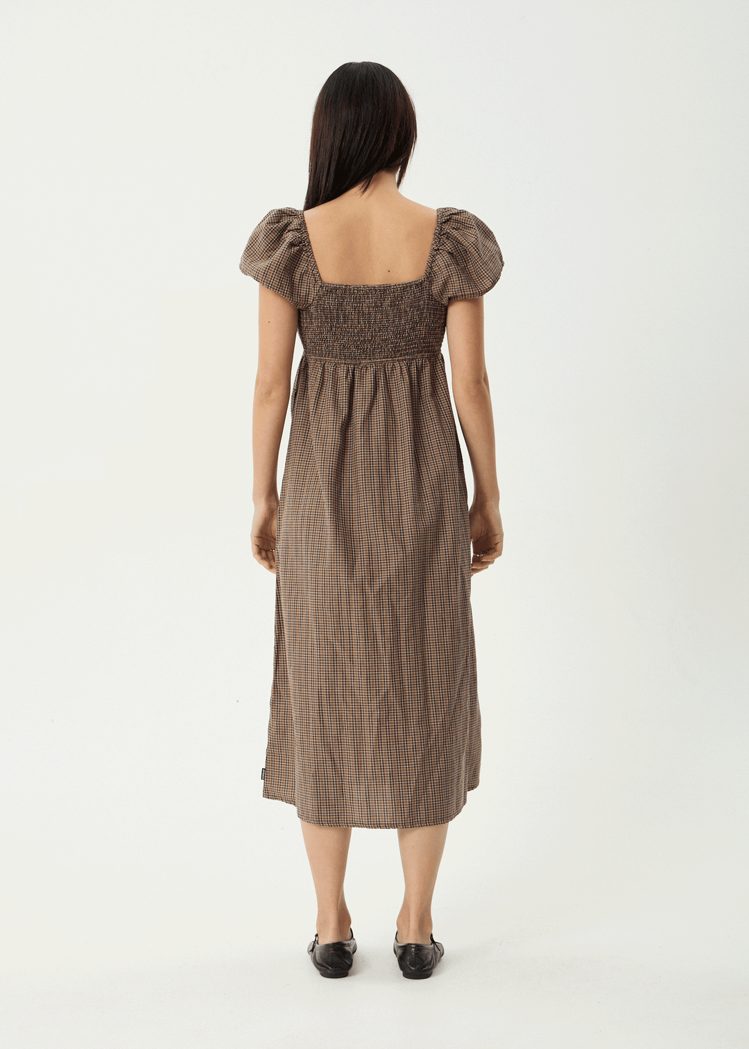 AFENDS Womens Hometown - Midi Dress - Coffee