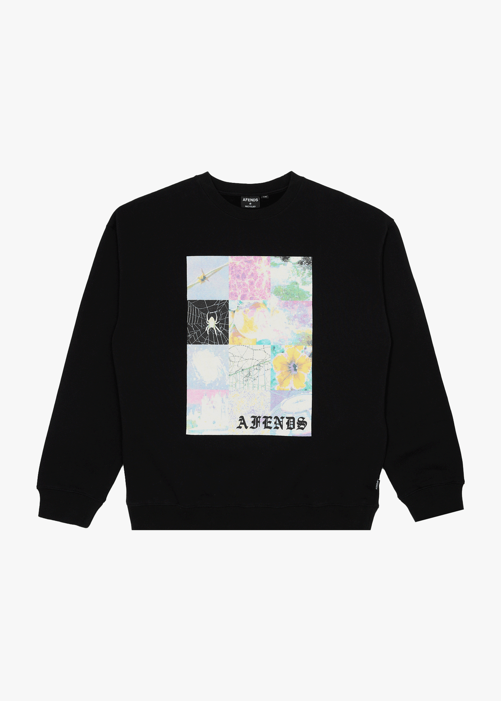 AFENDS Mens Sadworld - Crew Neck Jumper - Black