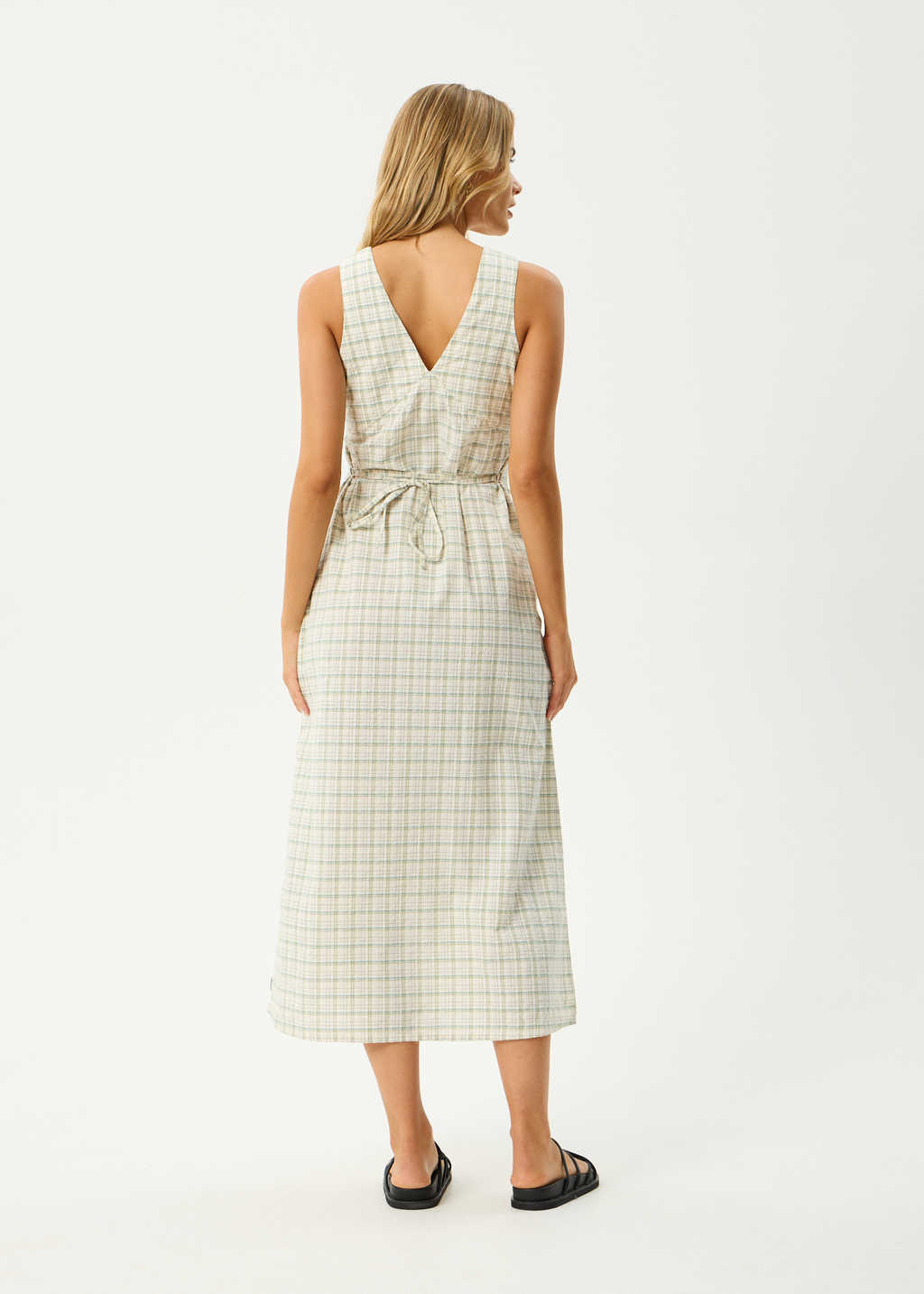AFENDS Womens Legacy - Seersucker Maxi Dress - Boa Check