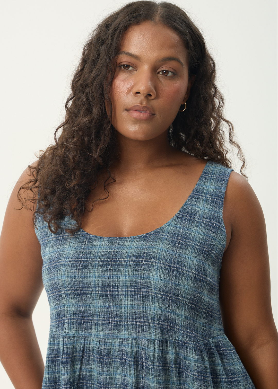 AFENDS Womens Position Jesse - Seersucker Mini Dress - Navy Check