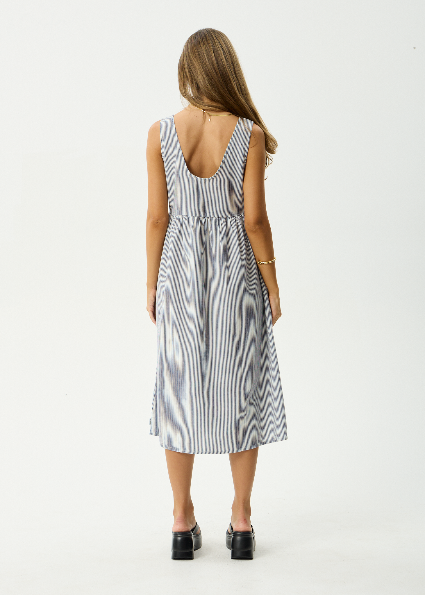 AFENDS Womens Intergalactic - Midi Dress - Navy Stripe