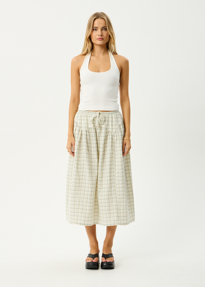 AFENDS Womens Legacy - Check Midi Skirt - Boa Check