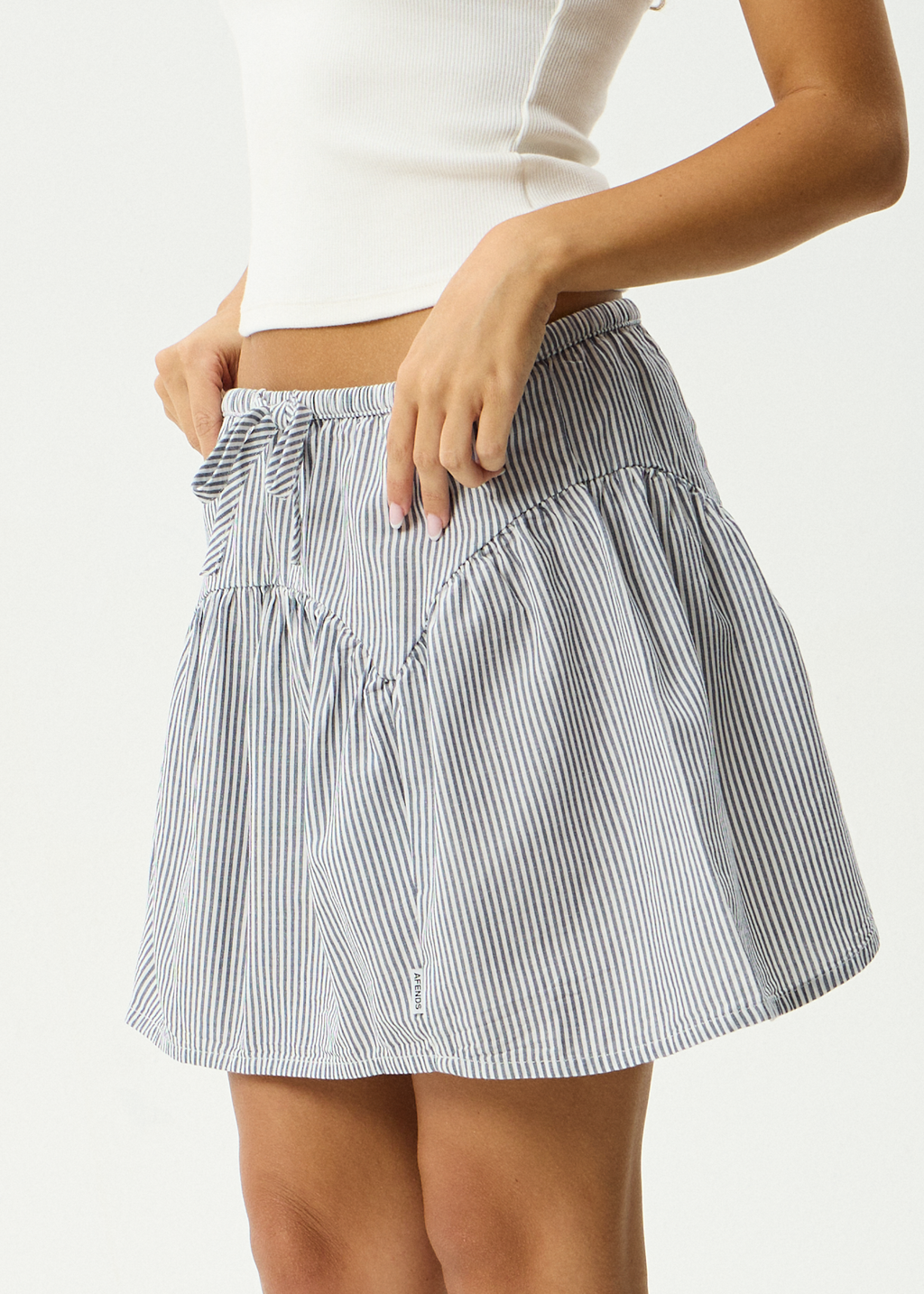 AFENDS Womens Intergalactic - Mini Skirt - Navy Stripe