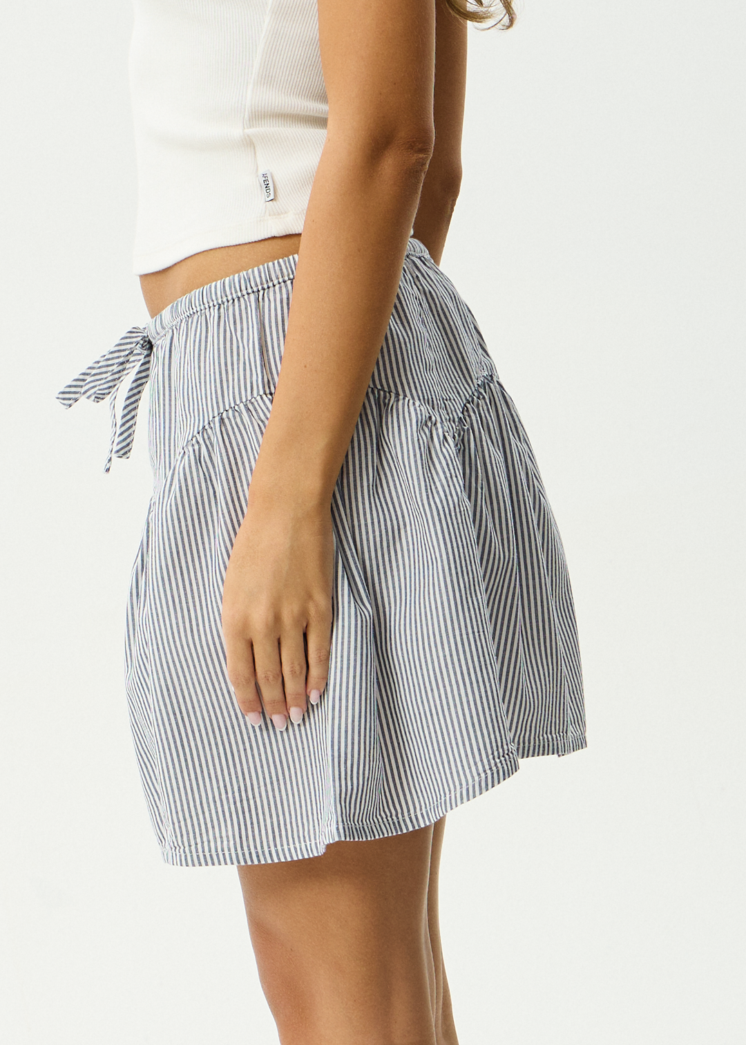 AFENDS Womens Intergalactic - Mini Skirt - Navy Stripe