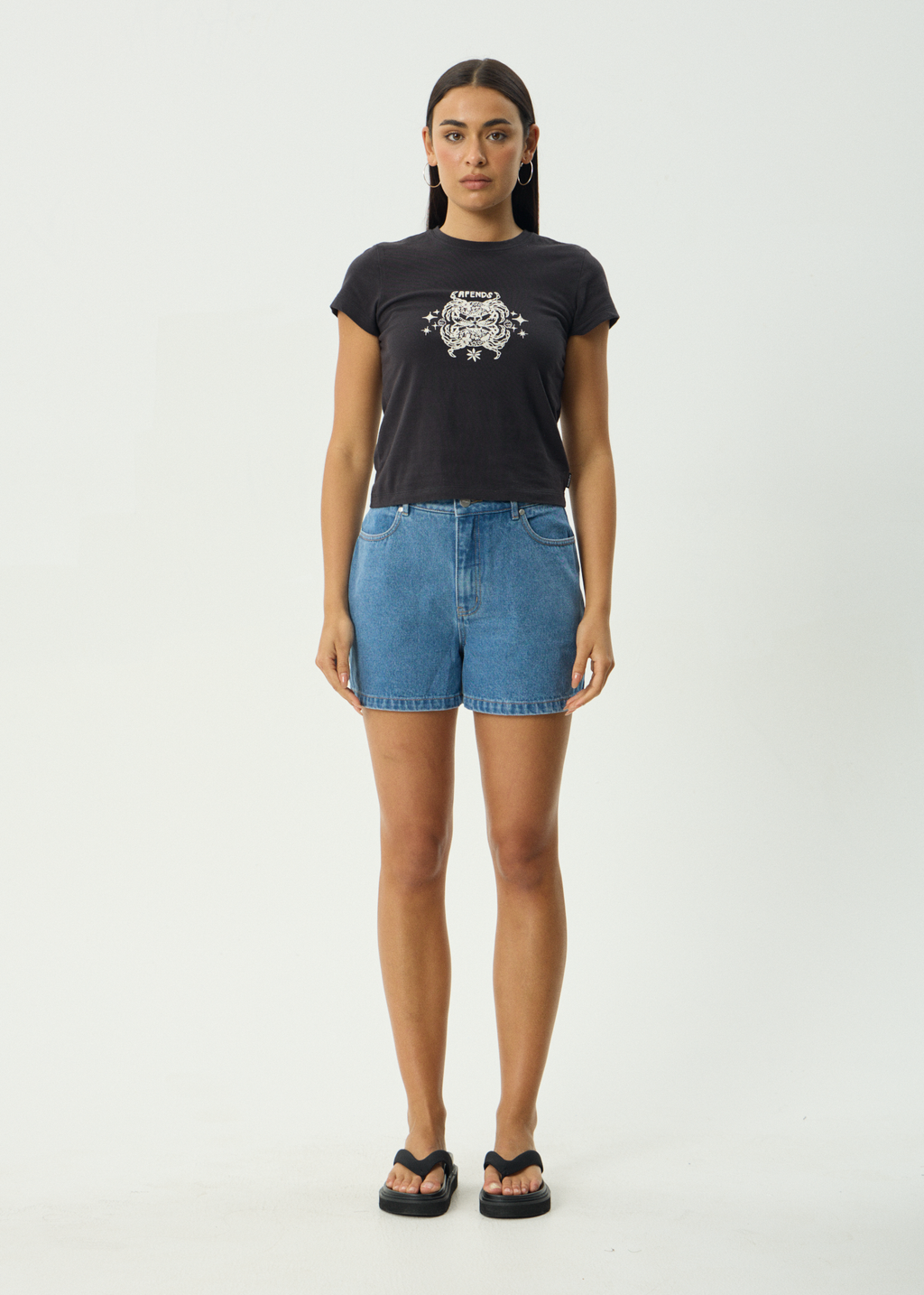AFENDS Womens Tropic Of Cancer - Baby Tee - Black