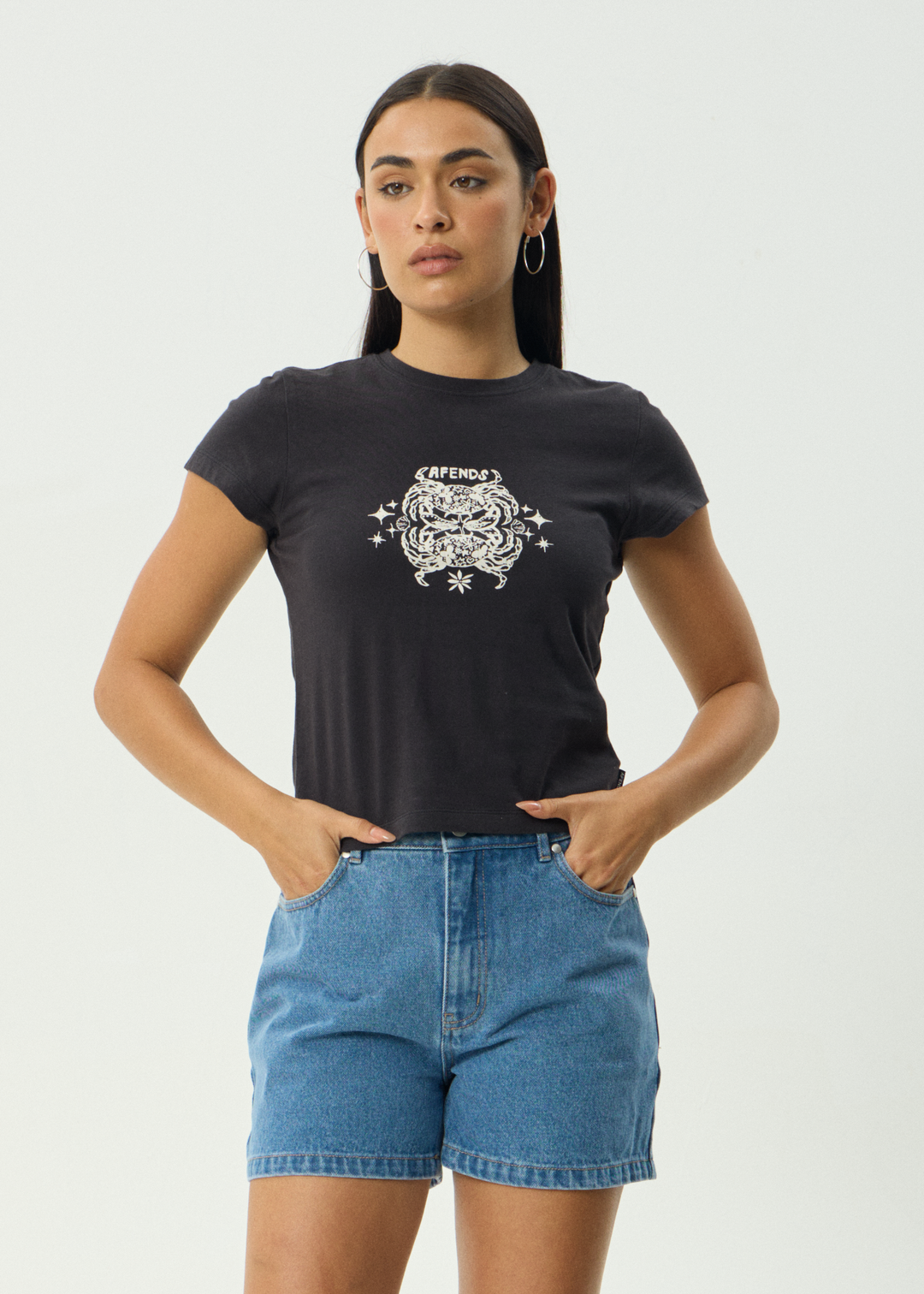 AFENDS Womens Tropic Of Cancer - Baby Tee - Black