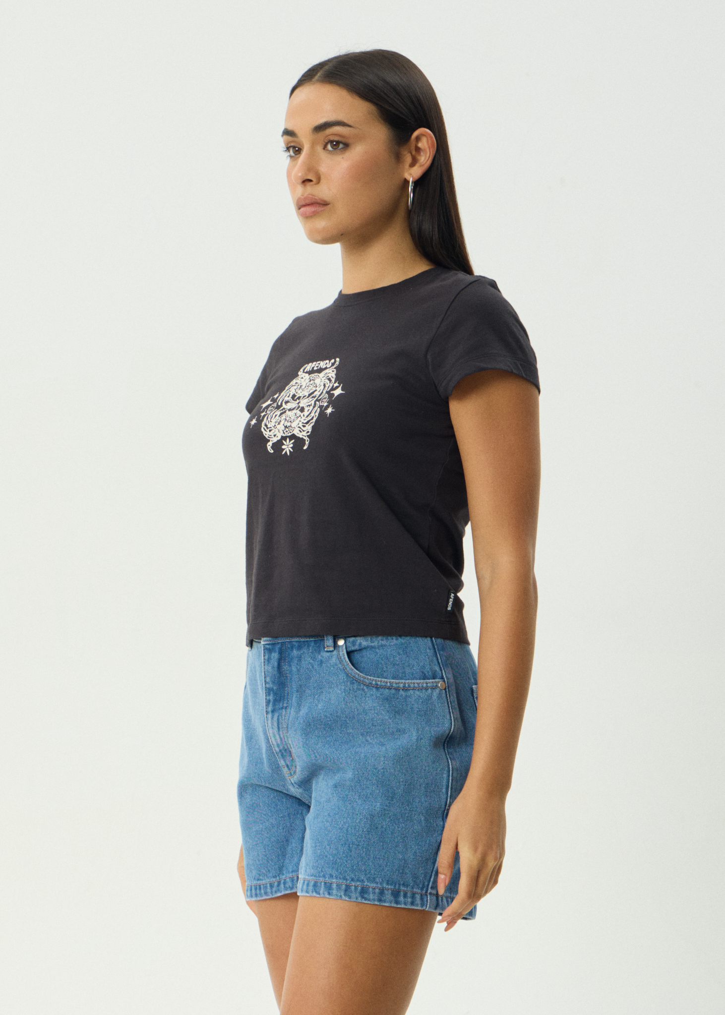 AFENDS Womens Tropic Of Cancer - Baby Tee - Black