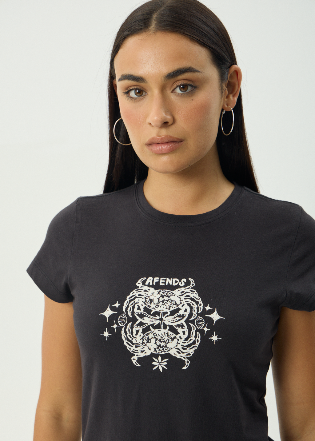 AFENDS Womens Tropic Of Cancer - Baby Tee - Black
