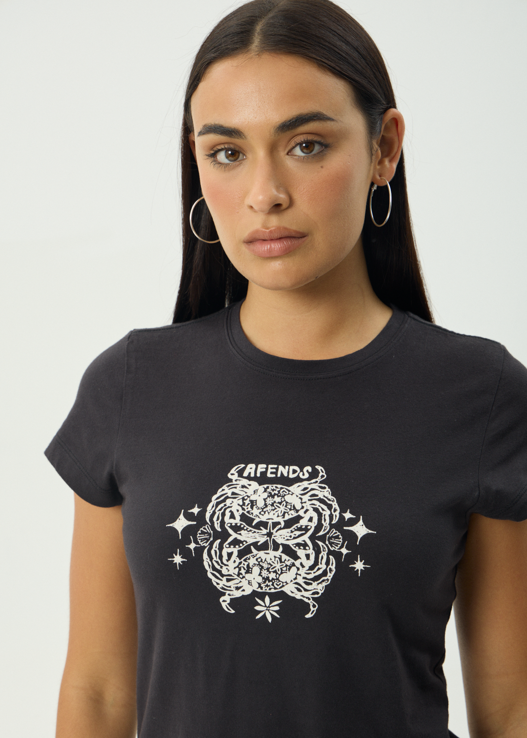 AFENDS Womens Tropic Of Cancer - Baby Tee - Black