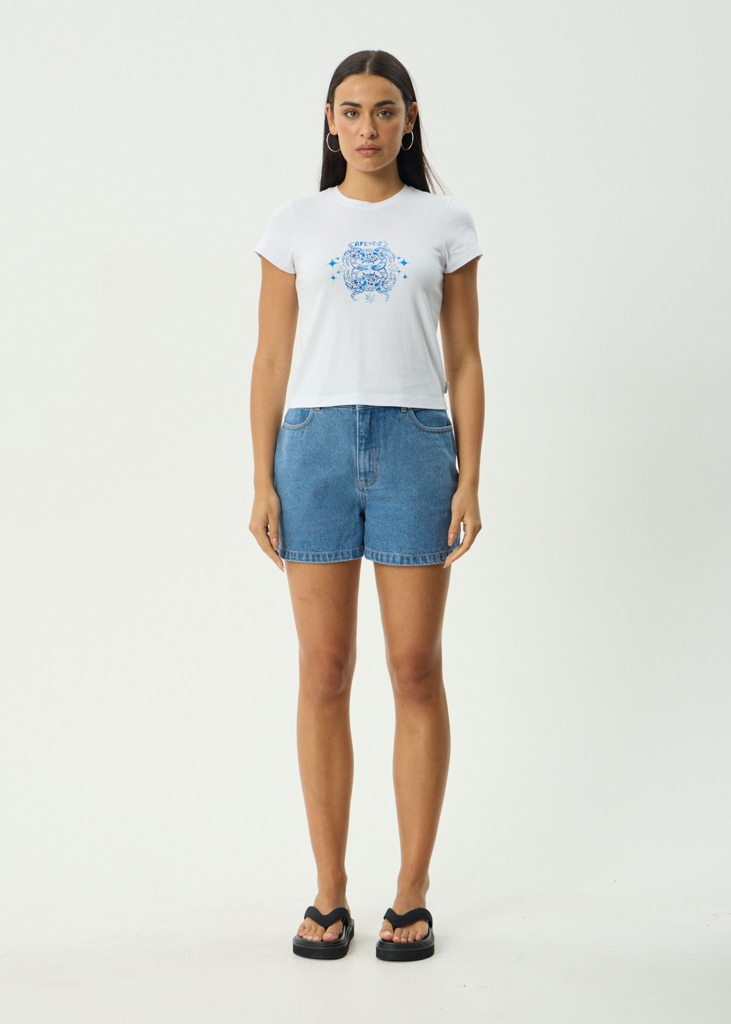 AFENDS Womens Tropic Of Cancer - Baby Tee - White