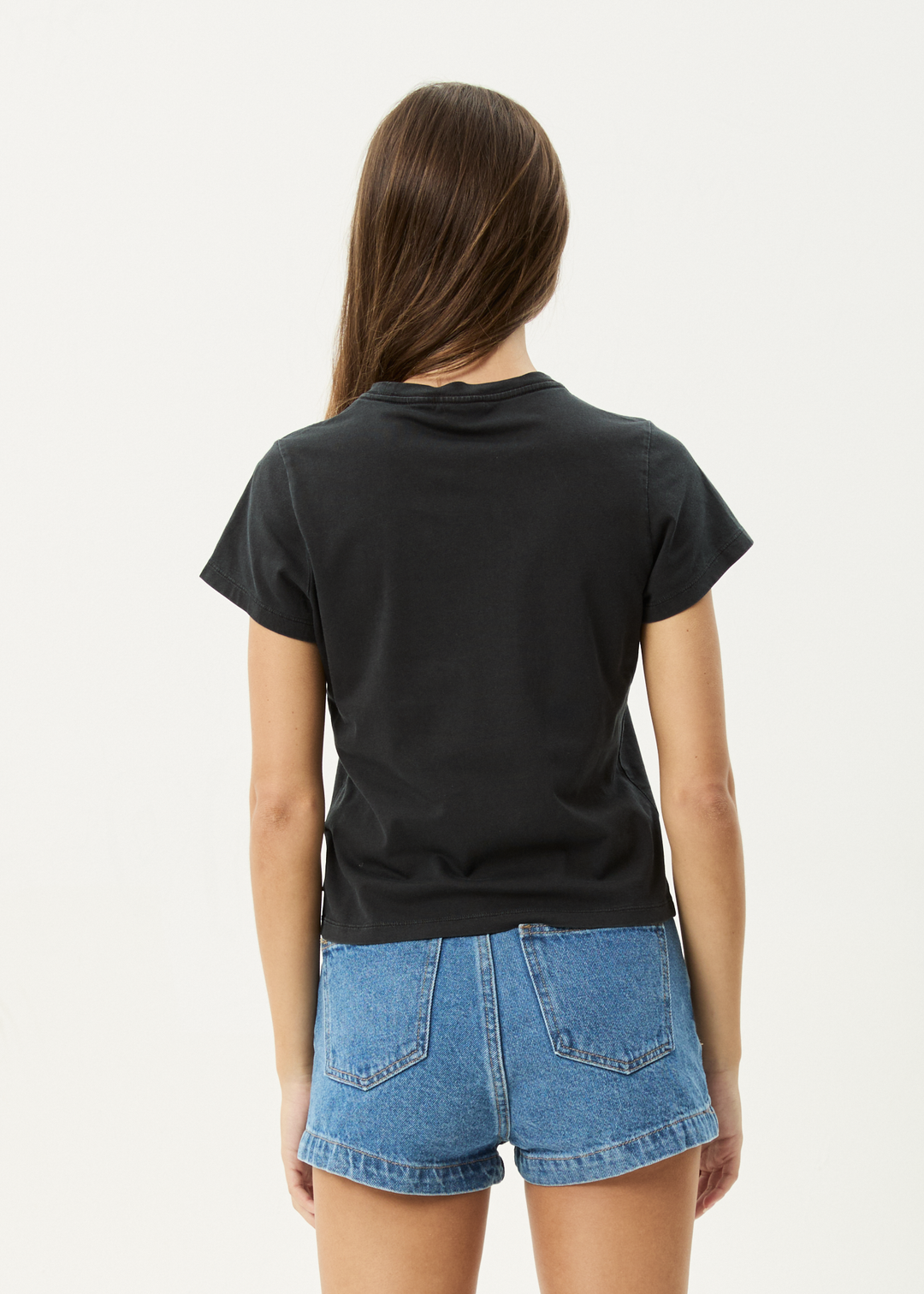 AFENDS Womens Metamorphosis - Baby Tee - Stone Black
