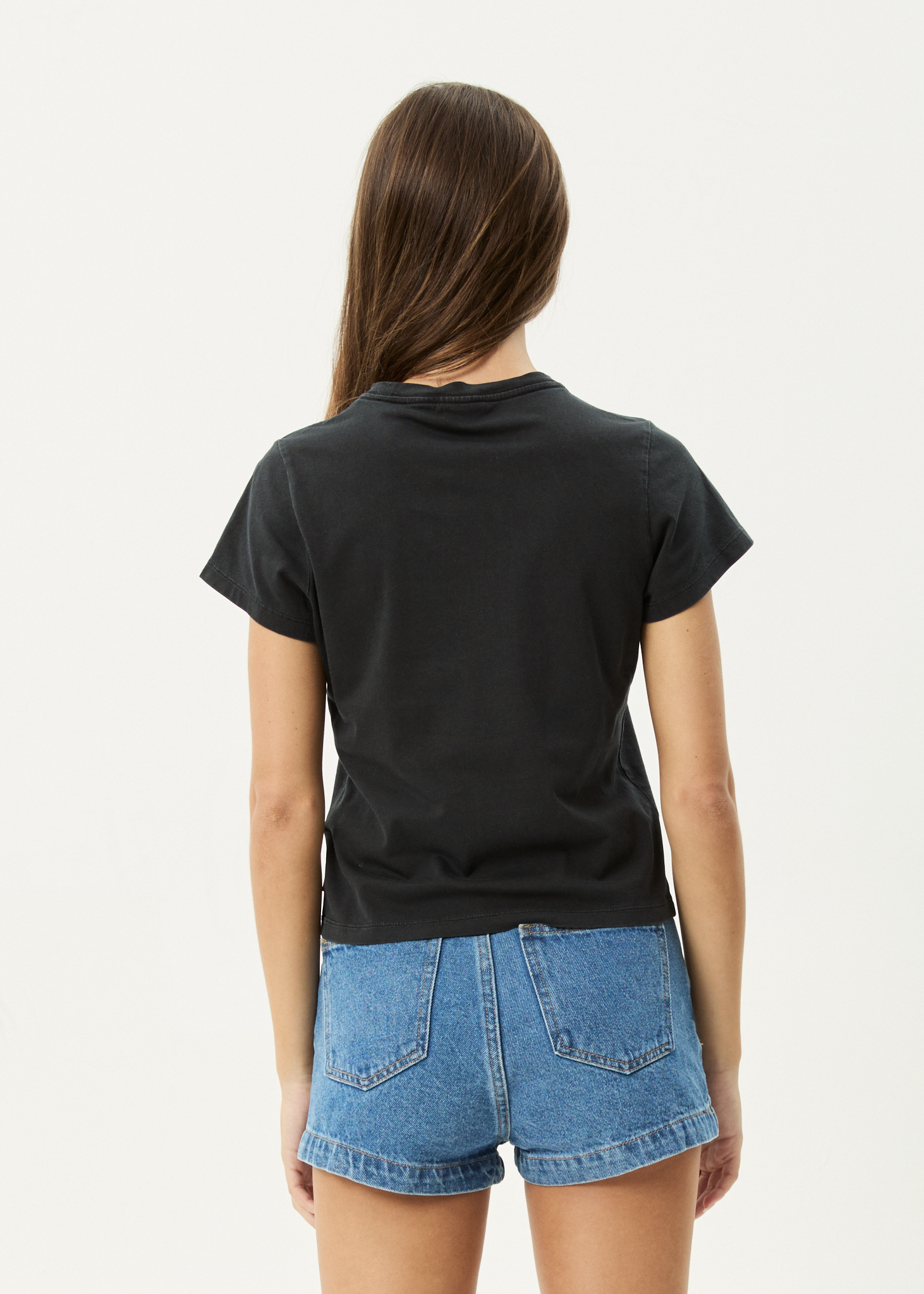 AFENDS Womens Metamorphosis - Baby Tee - Stone Black