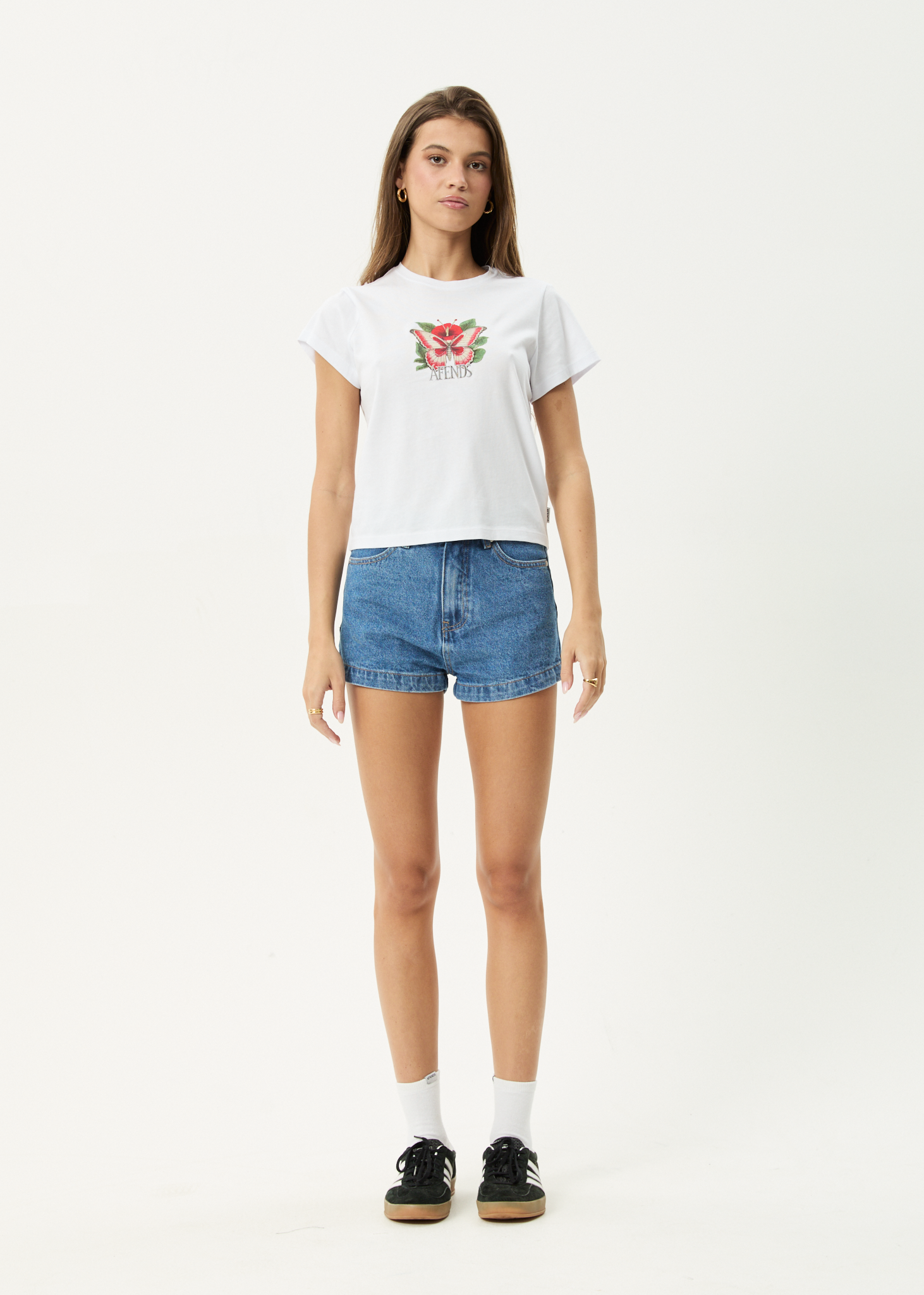 AFENDS Womens Metamorphosis - Baby Tee - White