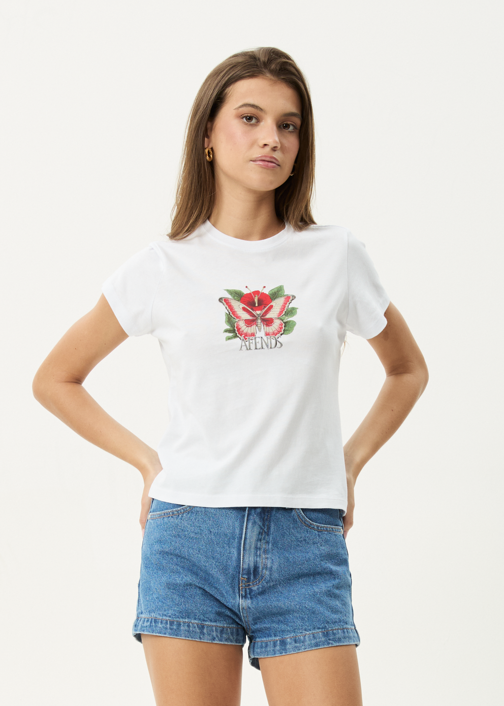 AFENDS Womens Metamorphosis - Baby Tee - White
