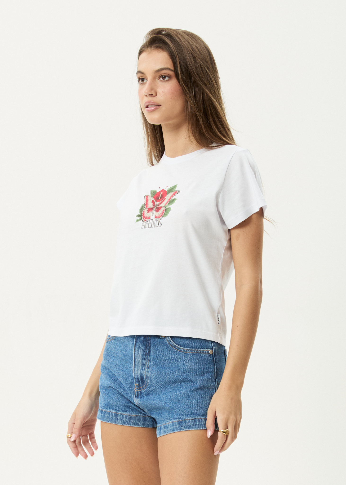 AFENDS Womens Metamorphosis - Baby Tee - White