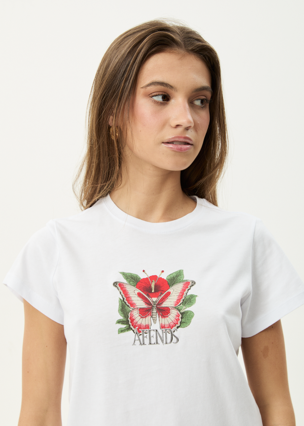 AFENDS Womens Metamorphosis - Baby Tee - White