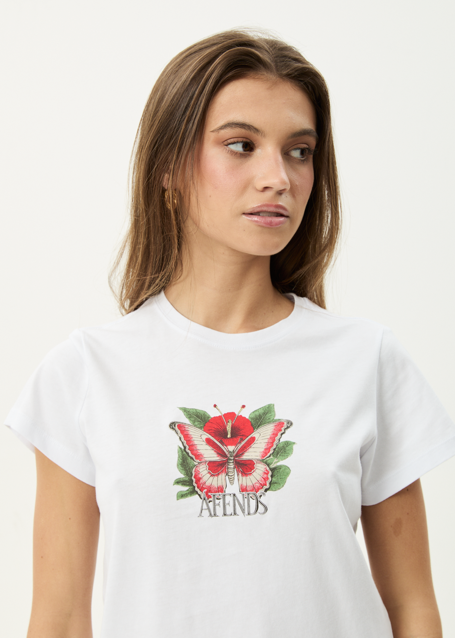 AFENDS Womens Metamorphosis - Baby Tee - White