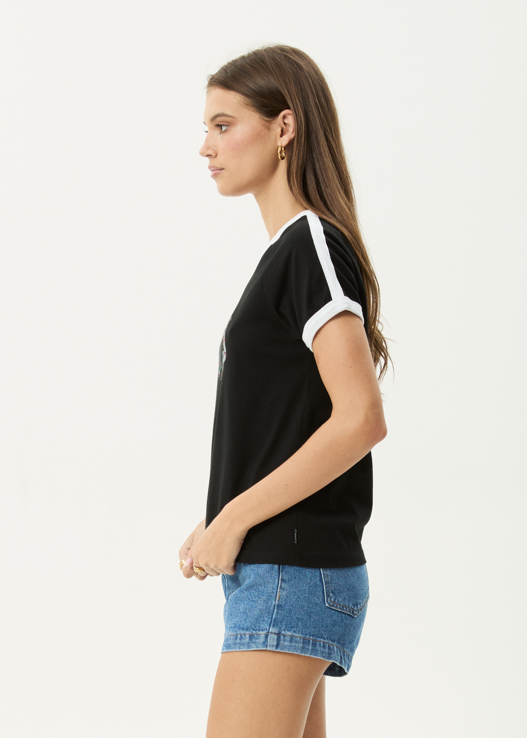 AFENDS Womens Catch And Release - Raglan Tee - Black
