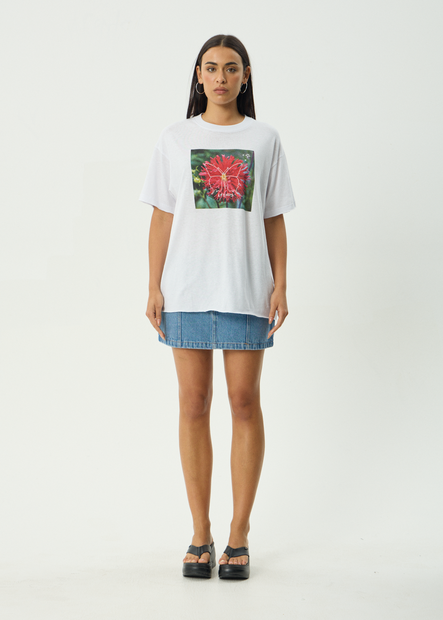 AFENDS Womens Open Up - Oversized Tee - White