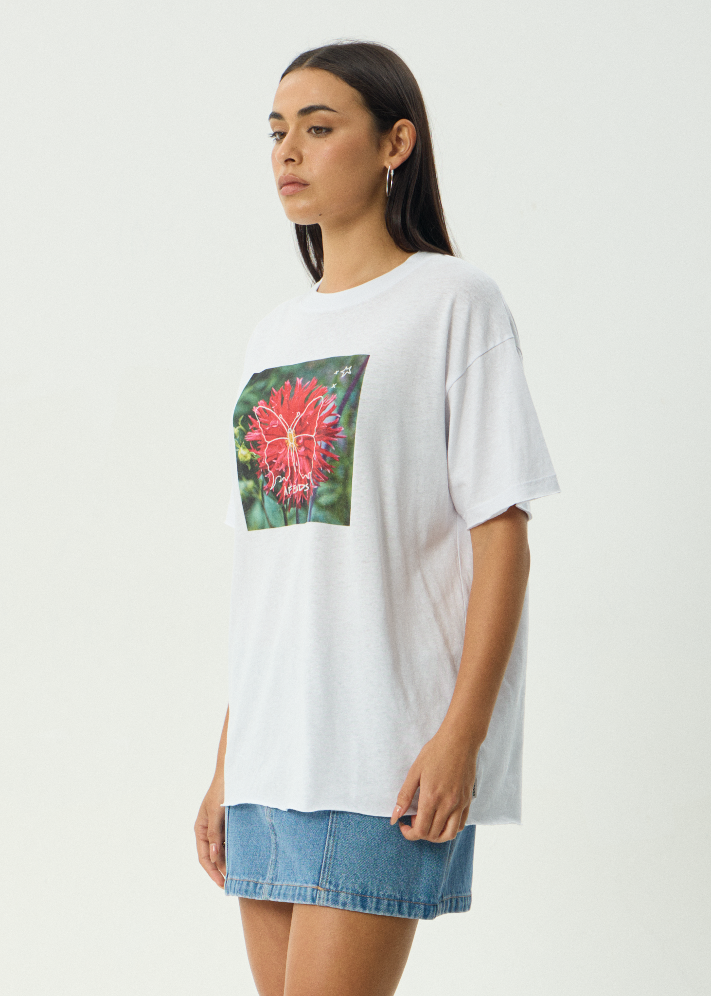 AFENDS Womens Open Up - Oversized Tee - White