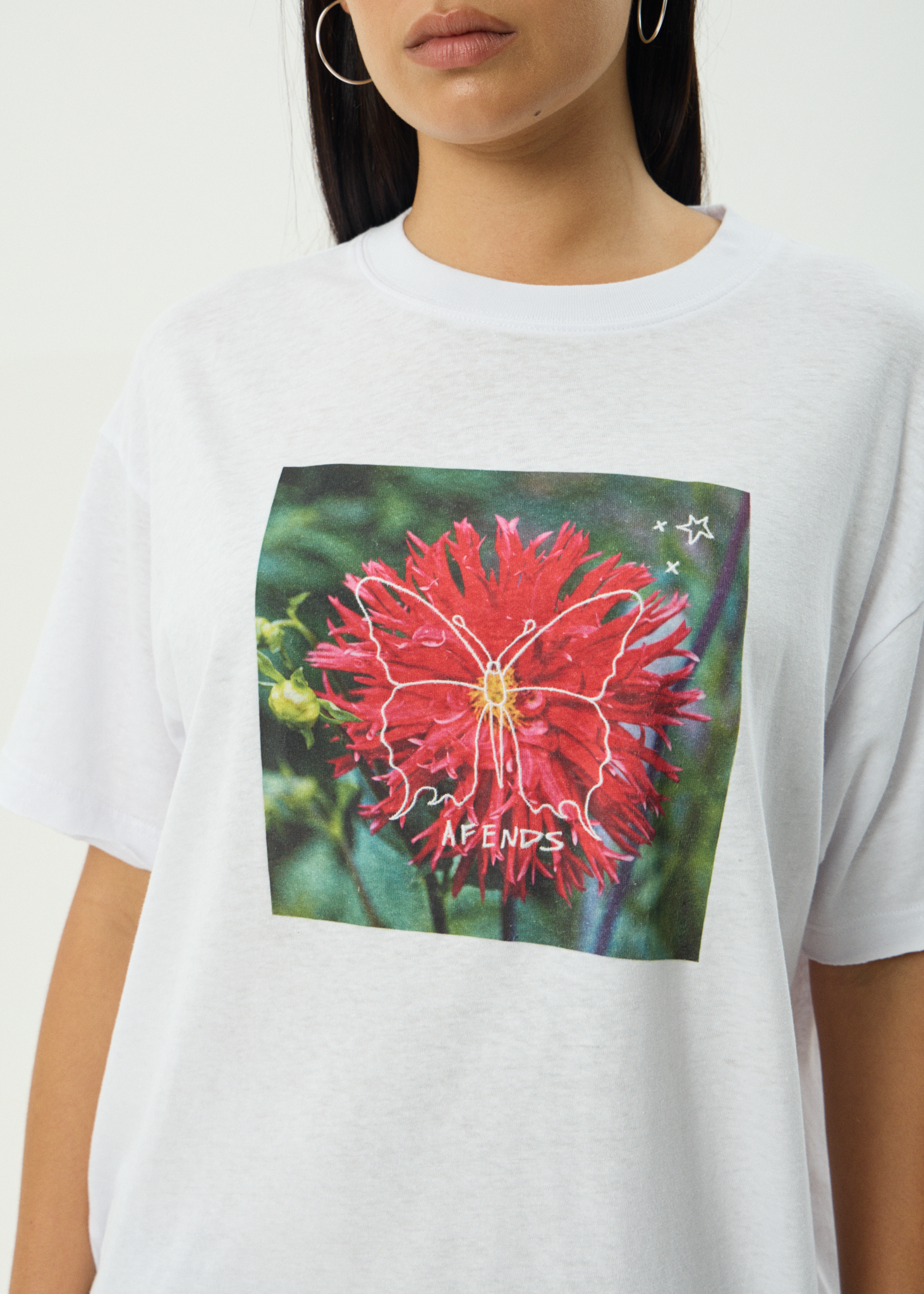 AFENDS Womens Open Up - Oversized Tee - White