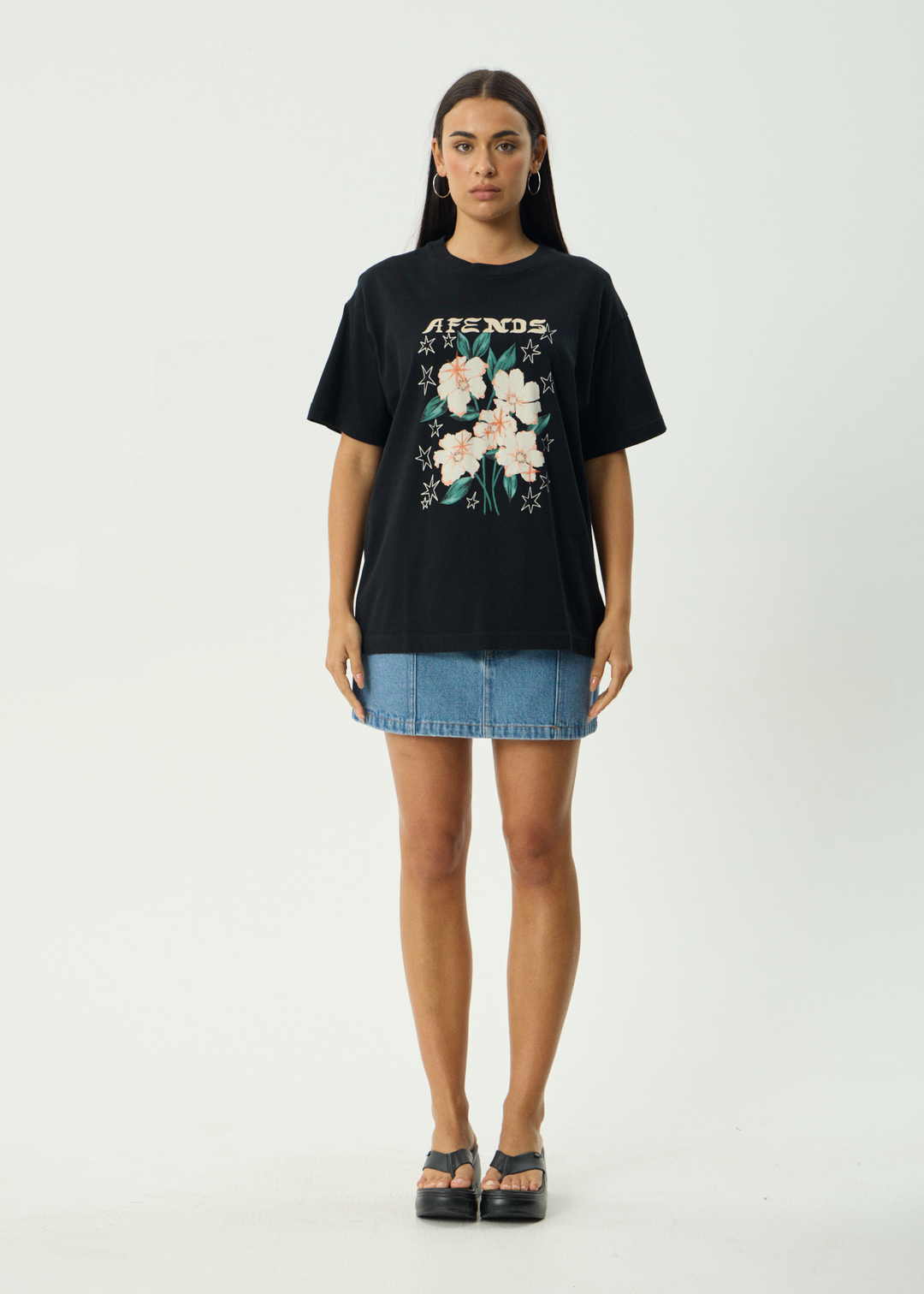 AFENDS Womens Anouk - Oversized Tee - Black