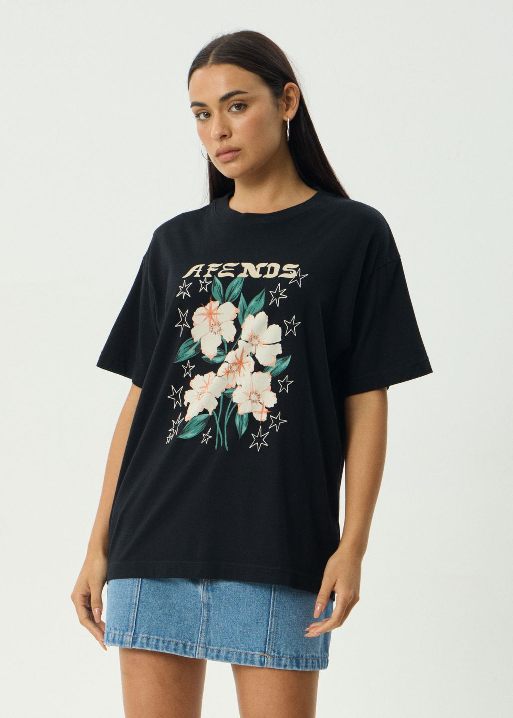 AFENDS Womens Anouk - Oversized Tee - Black