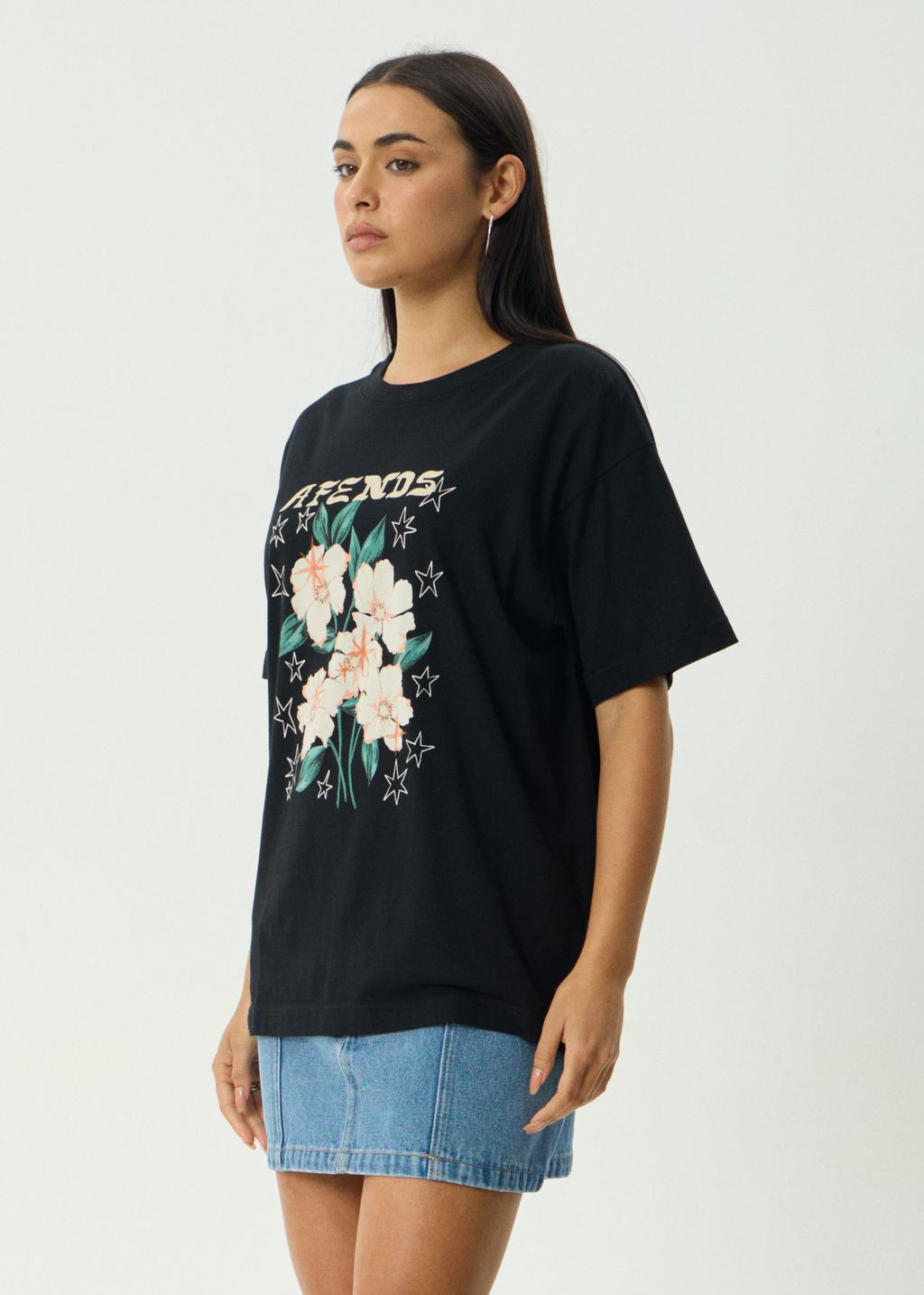 AFENDS Womens Anouk - Oversized Tee - Black